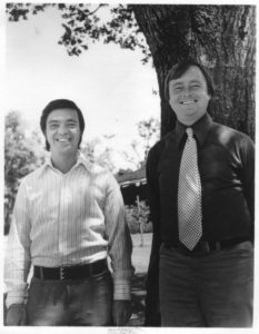 Hal Puthoff (r) and Ingo Swann early in the SRI remote viewing program