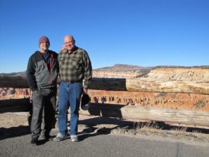 Paul H. Smith with Russell Pickering during the aesthetic impact field trip, part of the RVIS, Inc. Basic Controlled Remote Viewing Course