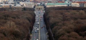 Aerial view of the Brandenburg Gate