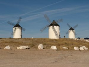 Another view of windmills in Campo de Criptana, la Mancha, Spain