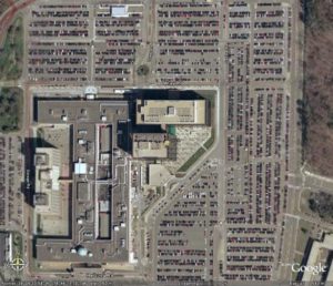 A satellite image of the National Agency campus at Fort Meade