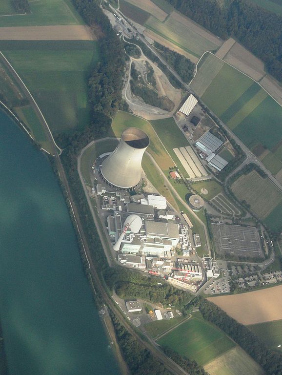 Aerial view of target 201208520 is the Leibstadt Nuclear Power Plant in Leibstadt, Switzerland
