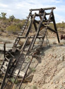 Remote viewing target 210127691 is the abandoned mine head frame located north of Searchlight, Nevada