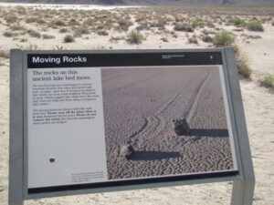 Sign at target 210406711, the Racetrack Playa Death Valley National Park, California
