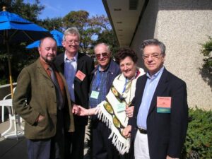 John McCaughan (center) with wife Virginia and Ingo Swann (L), James Spottiswoode, and Hal Puthoff (R) at the 2003 Remote Viewing Conference in Virginia Beach