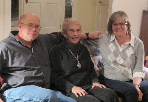 Paul with wife Daryl and Sally Rhine Feather (center)