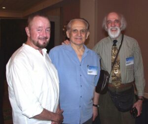 Ingo Swann with Cleve Backster and friend Stan Ojac during the 2002 Remote Viewing Conference