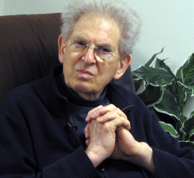 Russell Targ in 2014 in Hal Puthoff's office. (Photo by Paul H. Smith)