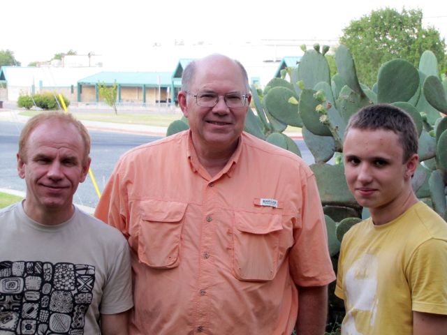 Yury and Nikita Pichugin visiting about remote viewing with Paul H. Smith in Austin, Texas in 2011